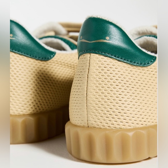 NWT VOILE BLANCHE Ines Sneaker in Ecru/Straw/Green - Picture 4 of 15